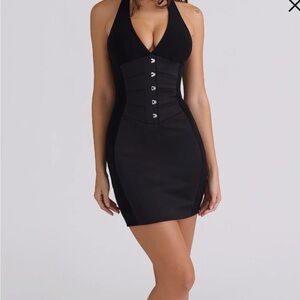 House of CB Black Sculpted Mini Dress